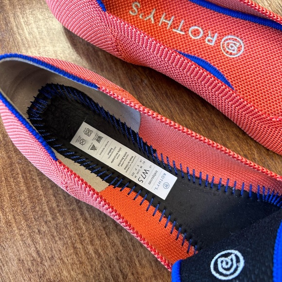 Retired Persimmon Orange Rothys Point Flat Shoes Size 7.5 - Picture 3 of 10